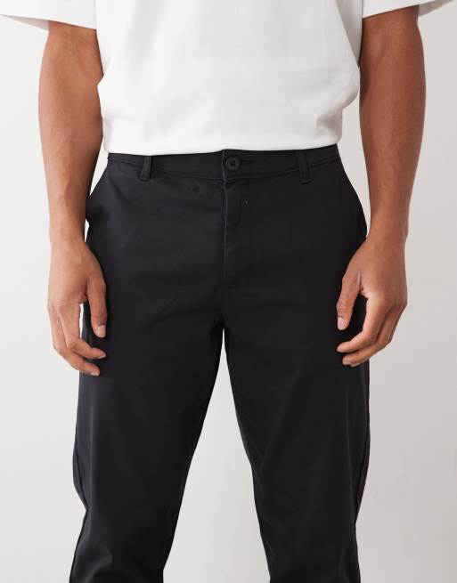 ASOS DESIGN 2 pack tapered chinos in black and navy, 4 of 5