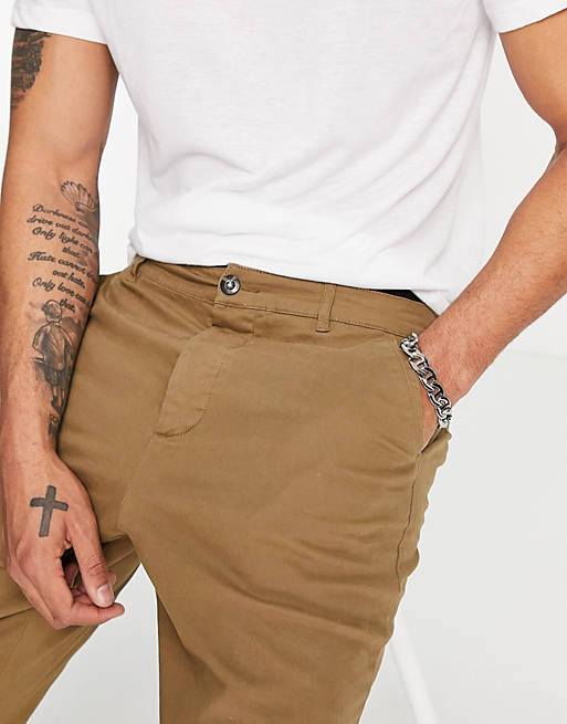 Men 2 pack tapered chinos in brown and beige save 