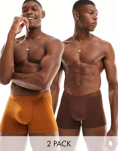 Night Cap Boxer Briefs in Brown & Gold & Yellow