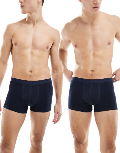 ASOS DESIGN 2 pack trunks in navy - view 1