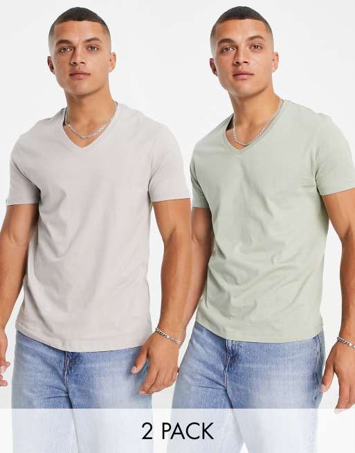 ASOS DESIGN 2 pack v-neck t-shirt