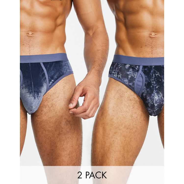 ASOS DESIGN 2 pack velour briefs