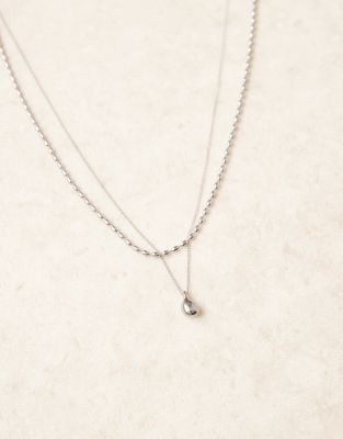 Asos Design 2-pack Waterproof Stainless Molten Drop Pendant Necklaces