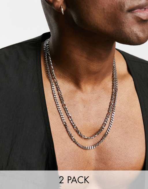 Chains: Liquid Black Plus X Cross with Chunky Silver Chain Nipple