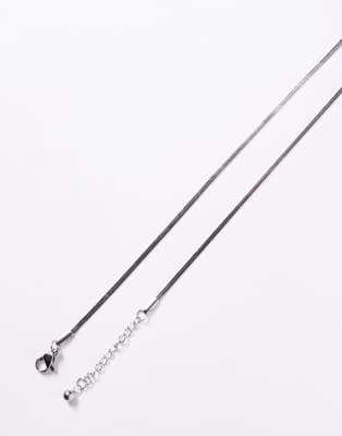 Asos Design 2 Pack Waterproof Stainless Steel Snake Chain Bracelet In Silver