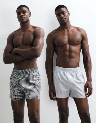 Asos Design 2 Pack Woven Boxers In Multi