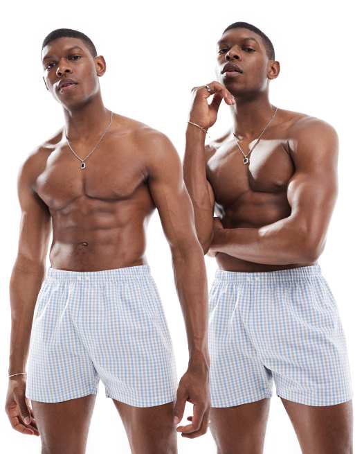 ASOS DESIGN 2 pack woven boxers in multi