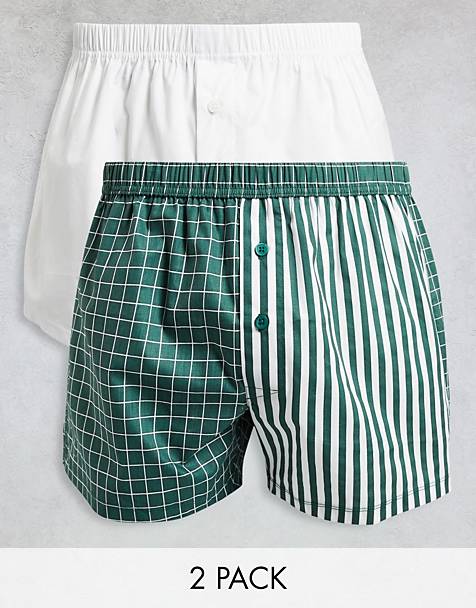 Asos Women Clothing Underwear Briefs Shorts Cotton logo waistband boxer shorts in giant gingham print 