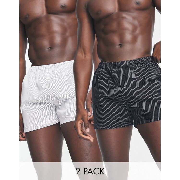 ASOS DESIGN 2 pack woven boxers