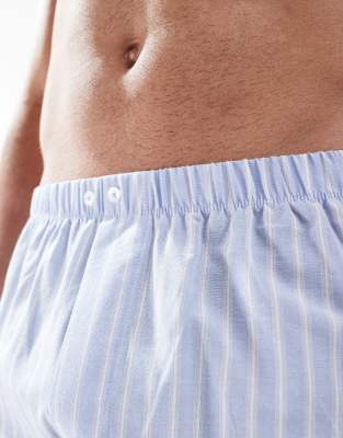 ASOS DESIGN 2 PACK WOVEN STRIPE BOXER
