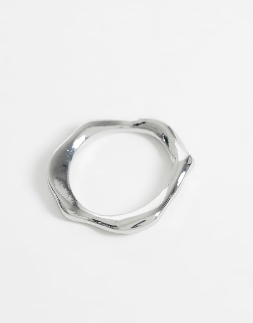 ASOS DESIGN 2 pack wraparound twisted ring in silver tone, 2 of 3