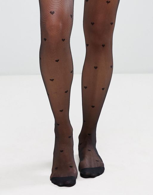 ASOS DESIGN checkerboard tights in black