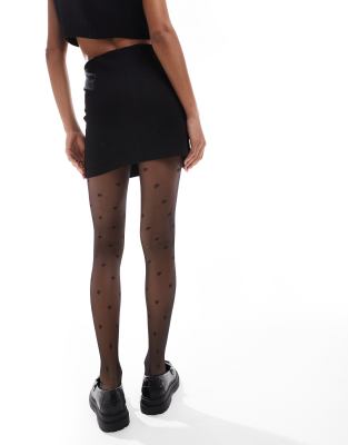 Asos Design 20 Denier All Over Heart Tights In Black