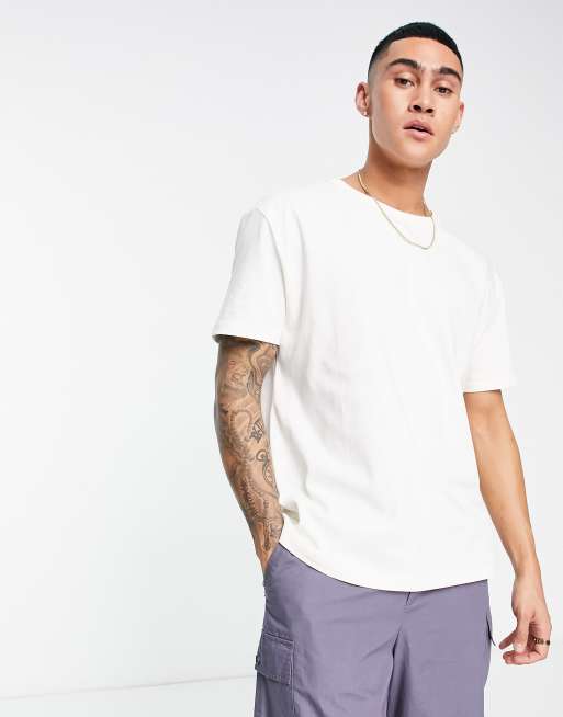 ASOS DESIGN 240gsm heavyweight relaxed fit T-shirt in cream | ASOS