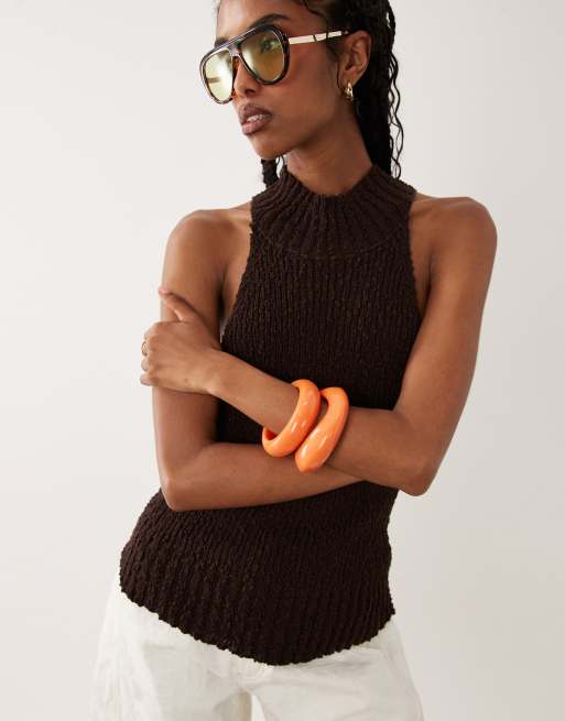 ASOS DESIGN – 2er-Pack Armreifen aus Kunstharz in Koralle, 4 von 4