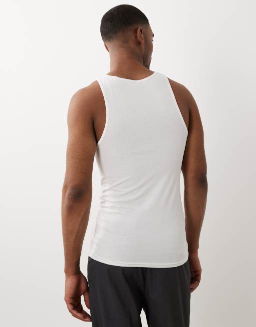 ASOS DESIGN – 2er-Pack Basic-Muskelshirts in Weiß, 2 von 5