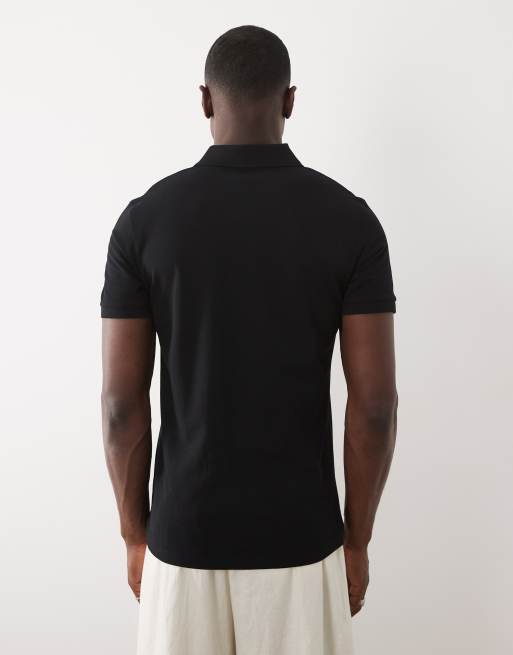 ASOS DESIGN – 2er-Pack Basic-Polohemden aus Pikee in Schwarz mit Regular-Fit-Schnitt, 2 von 5