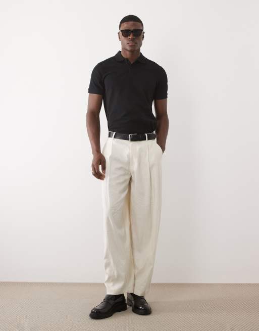 ASOS DESIGN – 2er-Pack Basic-Polohemden aus Pikee in Schwarz mit Regular-Fit-Schnitt, 4 von 5