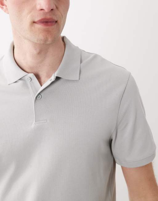 ASOS DESIGN – 2er-Pack Basic-Polohemden aus Pikee in Steinbeige und Grau mit Regular-Fit-Schnitt, 3 von 5