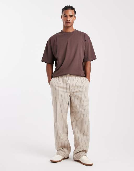 ASOS DESIGN – 2er-Pack Basic-T-Shirts in Braun und Creme mit Oversize-Passform , 2 von 5
