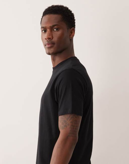 ASOS DESIGN – 2er-Pack Basic-T-Shirts in Schwarz und Khaki mit Regular-Fit-Schnitt, 4 von 5