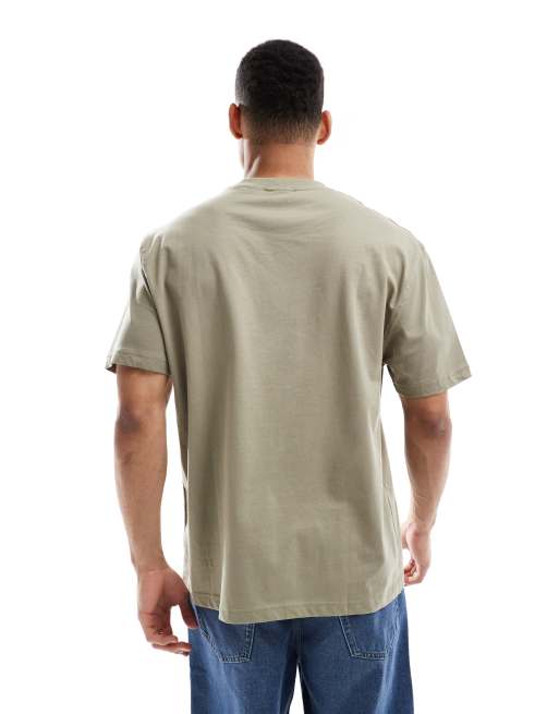 ASOS DESIGN – 2er-Pack Basic-T-Shirts mit Relaxed Fit in Cremeweiß und Khaki, 2 von 4