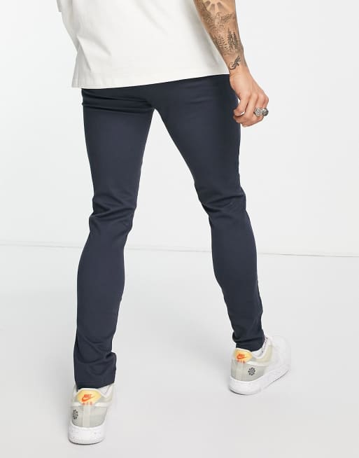 ASOS DESIGN – 2er-Pack eng geschnittene Chinohosen in Marine und Khaki mit Biesen, 2 von 4