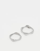 ASOS DESIGN waterproof stainless steel rope band ring in silver tone