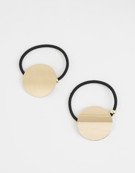 ASOS DESIGN – 2er-Pack mit runden Metall-Details in gebürsteter und glänzender Optik - view 1