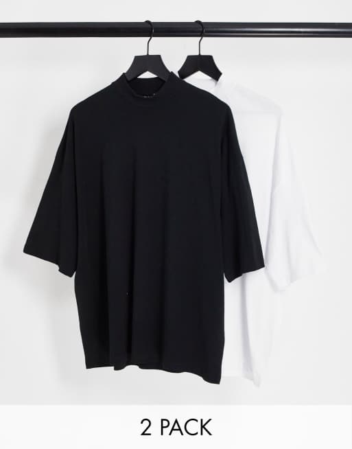 Asos Design 2er Pack Oversize T Shirts In Schwarz Und Weiß Asos