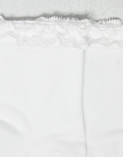 ASOS DESIGN – 2er-Pack Socken in Weiß mit Rüschenkante, 2 von 4