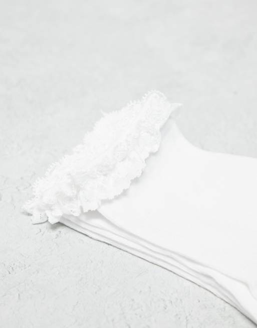 ASOS DESIGN – 2er-Pack Socken in Weiß mit Rüschenkante, 4 von 4