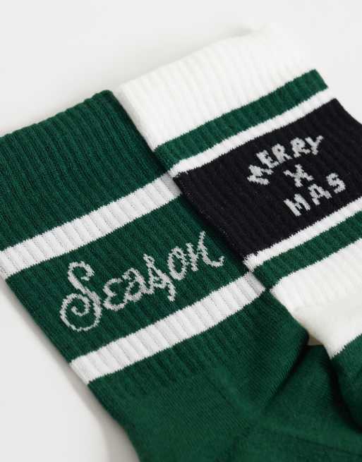 ASOS DESIGN 2er-Pack Socken mit Christmas-Grafik in Mehrfarbig, 3 von 3