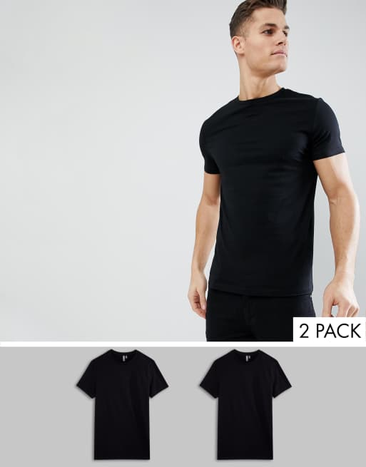 ASOS DESIGN – 2er Pack t-Shirts mit Rundhalsausschnitt, spare