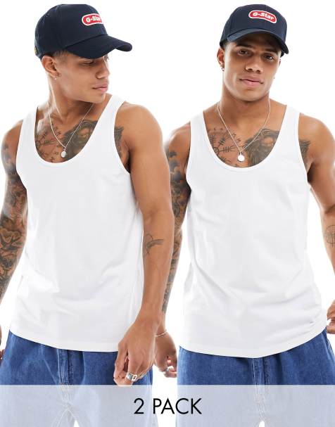 ASOS DESIGN – 2er-Pack Trägertops in Weiß - view 1