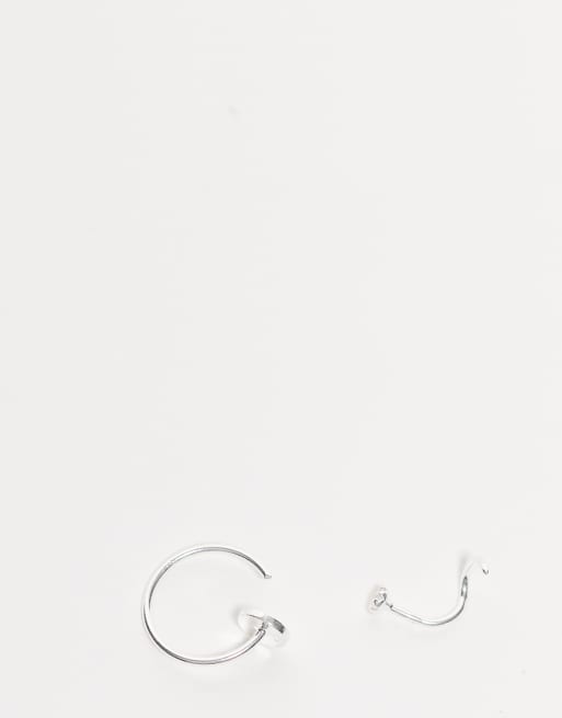 ASOS DESIGN – 2er-Piercing-Set aus Sterlingsilber mit Nasenring und Nasenstecker mit Schmucksteinbesatz, 4 von 4