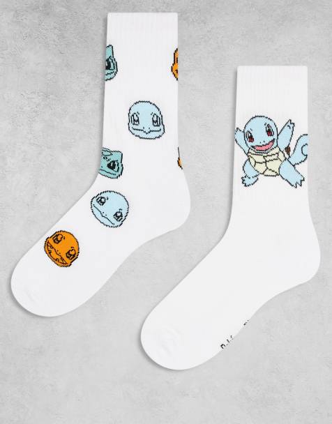 ASOS DESIGN 2pk pack socks with Pokemon graphic in white - view 1