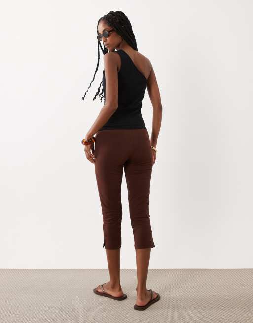 ASOS DESIGN - 3/4 legging met zijsplit in bruin, deel van co-ord set, 5 van 5