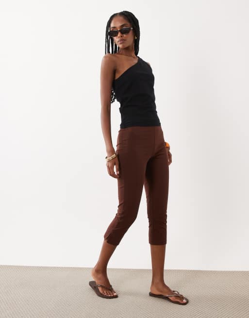 ASOS DESIGN 3/4 leggings with side split detail in brown - part of a set, 2 of 5