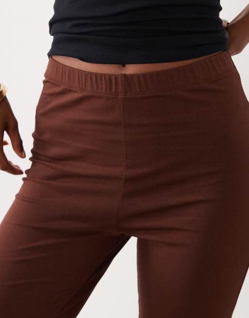 ASOS DESIGN 3/4 leggings with side split detail in brown - part of a set, 3 of 5
