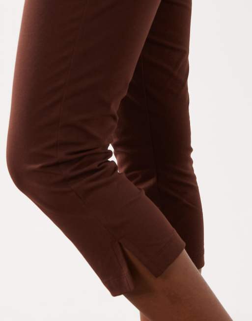 ASOS DESIGN 3/4 leggings with side split detail in brown - part of a set, 4 of 5