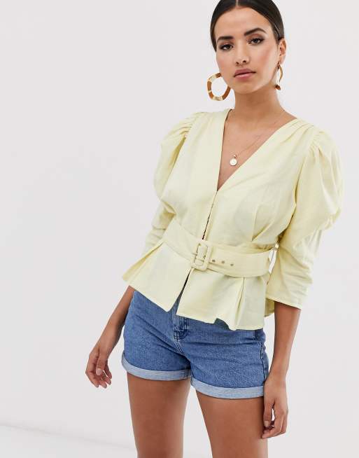 Belted store wrap top