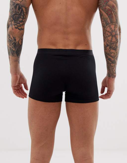 ASOS DESIGN 3 cotton blend pack trunks in black - BLACK, 2 of 4