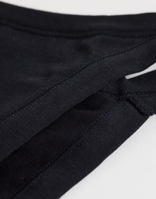 ASOS DESIGN 3 pack 90's tanga brazilian in black, 3 of 3