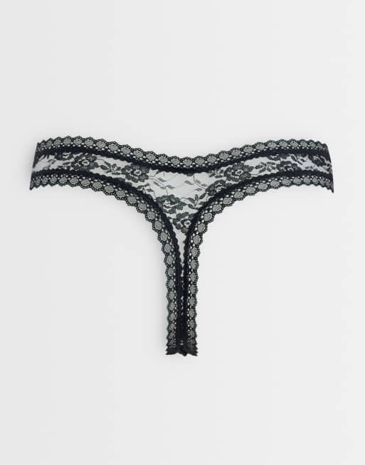 ASOS DESIGN 3 pack all over lace knicker in black, 3 of 3