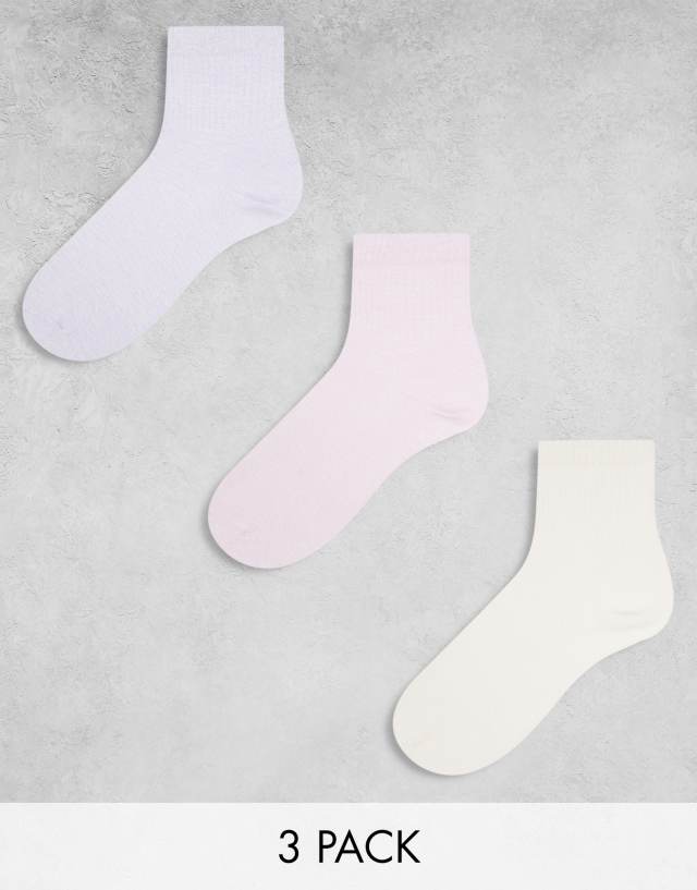 ASOS DESIGN - 3 pack ankle marl socks in multi