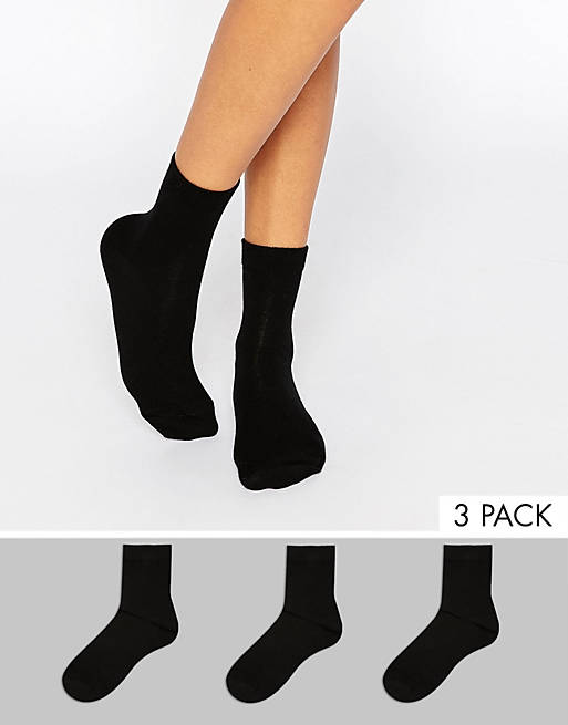 ASOS DESIGN 3 pack ankle socks