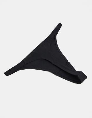 black cotton thong multipack