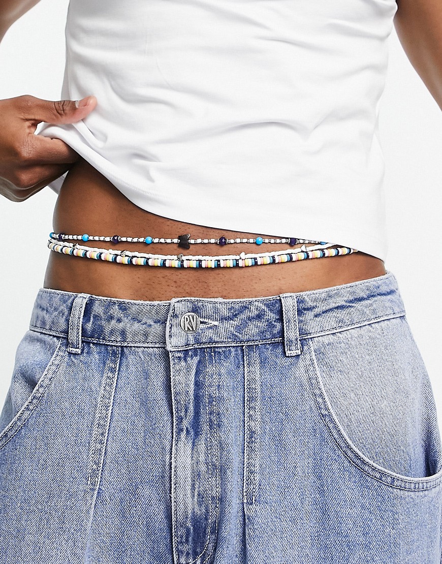 ASOS DESIGN 3 pack belly chains with multicolor beads