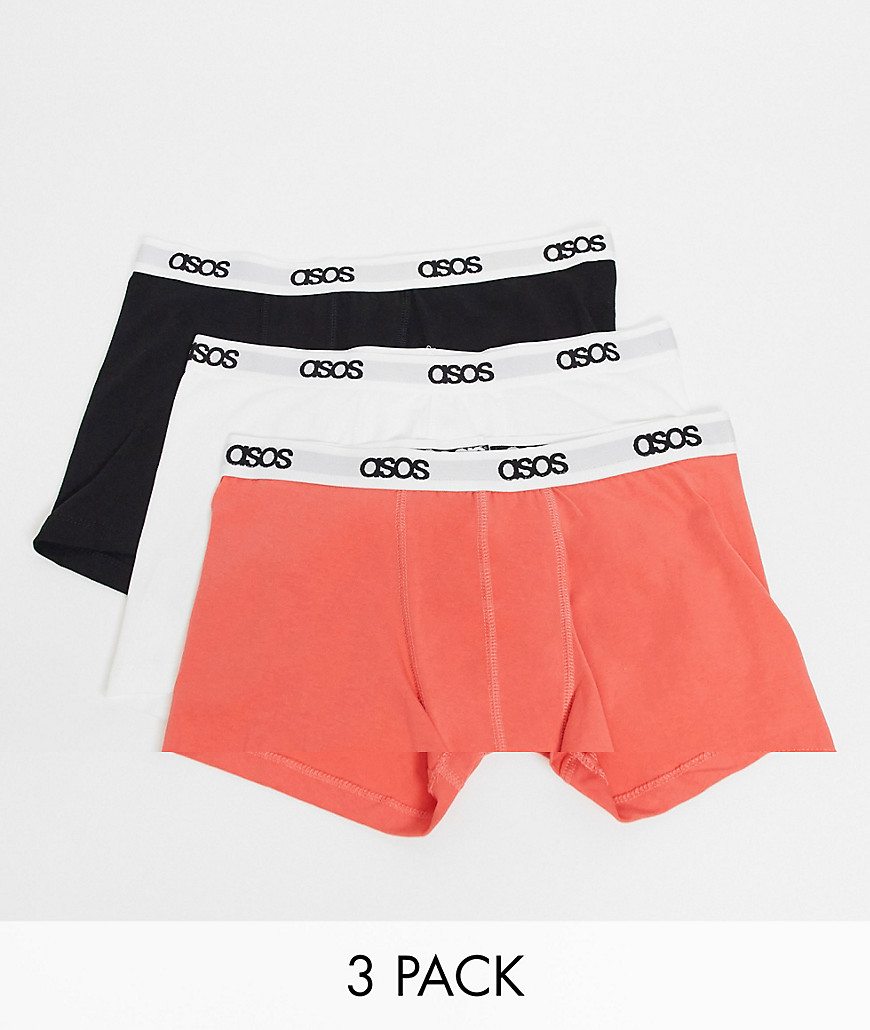 ASOS DESIGN 3-pack boxer briefs with branded waistband-Multi
